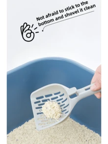 1 pieza Pala para de gato con diseño de cuadrícula, pala recogedora de , suministros de limpieza para mascotas, pala recogedora de para gatos de estilo minimalista y de gran tamaño