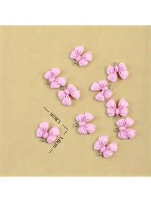 10/20pcs Imitation Fabric Bow Pendant Earrings Chain Ornament Cute Pink Color Bowknot Charm DIY Resin Jewelry Accessories