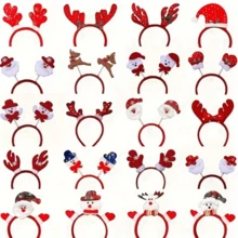 6/12pcs Christmas Headbands - Holiday Plastic Headbands With Santa Claus, Snowman And Reindeer Horn Designs, Suitable For Christmas Party Decorations, New Year Party And Event Supplies, Party Headpieces, Holiday Costumes, Comfortable Wear, Ideal For Christmas Decorations, Christmas Gifts, Party Accessories, Party Supplies, Party Favors, New Year Gifts, Party Hats, Christmas Hair Accessories, Cosplay, Holiday Decorations, Unisex