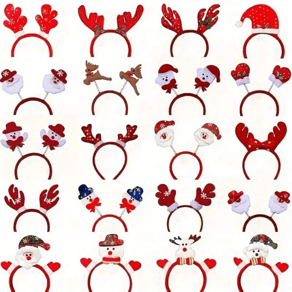 6/12pcs Christmas Headbands - Holiday Plastic Headbands With Santa Claus, Snowman And Reindeer Horn Designs, Suitable For Christmas Party Decorations, New Year Party And Event Supplies, Party Headpieces, Holiday Costumes, Comfortable Wear, Ideal For Christmas Decorations, Christmas Gifts, Party Accessories, Party Supplies, Party Favors, New Year Gifts, Party Hats, Christmas Hair Accessories, Cosplay, Holiday Decorations, Unisex