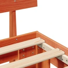 vidaXL Cadre de lit avec tête de lit, marron, 75 x 190 cm, pin massif