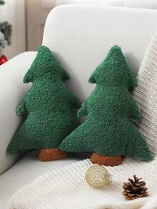 圣诞树抱枕，圣诞松树造型填充抱枕，可爱圣诞树造型毛绒抱枕，冬季圣诞装饰，适用于派对、家居、沙发靠垫、床饰、圣诞礼物、家居装饰、圣诞装饰、房间装饰、圣诞装饰
