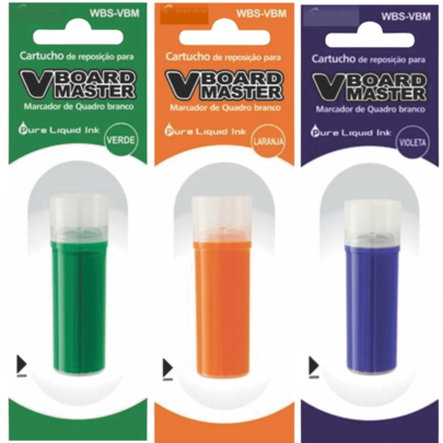 Kit 3 Refil Tinta Marcador Para Caneta De Quadro Branco Original