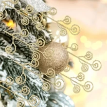 10 piezas de Pinchos con Remolinos Brillantes para Decoración Estacional, Palitos Ornamentales de Plástico con Brillo de Estilo Glamoroso para Árbol de Navidad, Decoración de Fiesta Festiva y Acentos de Habitación, Versátil para Acción de Gracias, Año Nuevo, San Valentín