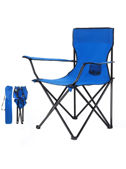Cadeira De Pesca Dobrável Com Apoio De Braço E Porta Copos