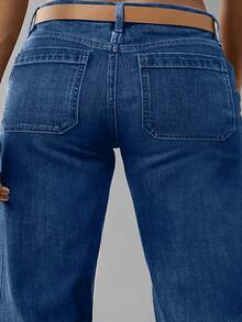 Damen Jeans in Große Größen in tiefem Blau mit Destroyed-Effekt - Loose Fit - Dunkle Waschung - Übersicht 4