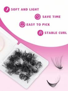Độ cong: D 14D/16D/20D/30D/40D Mi giả Pramde màu đen 0.03mm, làm thủ công, dạng chùm rời, 500 chùm - D - Xem 2
