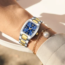 Poshi 1pc Fashion Luxury Women's Watch,Elegant Lady Dress Quartz Watches Original Brand Girls Wristwatch - Gold - View 4