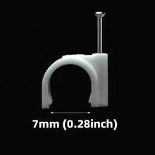 带钢钉的电缆夹，3mm 4mm 5mm 6mm 7mm 8mm 9mm 10mm 12mm 14mm 16mm，带钢钉的电线墙夹，以太网电缆夹，电缆夹同轴电缆夹，RG6 RG59 CAT6 RJ45 电缆线夹，白色，电缆管理整理器夹，电缆夹同轴电缆固定夹 - 白色 - 查看 13