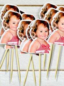 10/25/50/100/150 st personliga tårtdekorationer med foto - Anpassningsbar foto- och karaktärsdesign, lätt att placera på tårtor - Lämplig för födelsedagar, babyshower, familjesammankomster, högtidstårtor - Perfekt för hemmabruk