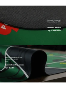 德州扑克垫扑克地毯高级和豪华便携式扑克桌盖，防水扑克布 - 扑克地毯高温热印，降噪，防滑，防污圣诞礼物 - 彩色 - 查看 9