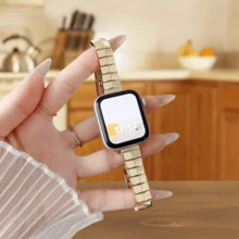 Rhombus Shape Asymmetrical Style Band, Suitable For 38mm/40mm/41mm/42mm/44mm/45mm/46mm/49mm Watch Bands, Compatible With Apple Watch Series 10/9/8/7/3/2/1/SE Series High-End Metal Texture Watch Bands (Watch Not Included)