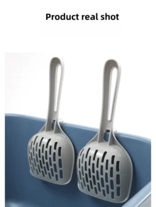 1 pieza Pala para de gato con diseño de cuadrícula, pala recogedora de , suministros de limpieza para mascotas, pala recogedora de para gatos de estilo minimalista y de gran tamaño