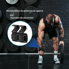 Ganchos para levantamiento de pesas, 1 par de muñequeras de 5 mm de grosor, agarraderas para levantamiento de pesas, powerlifting, estiramientos, filas, correas de levantamiento para gimnasio con ganchos para dominadas