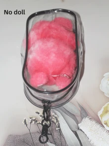 (Excluding Plush Doll) Transparent Dust-Proof Storage Bag With Keychain - High-Quality Transparent Plastic Display Box, Colorful Portable Dust-Proof Organizer Box, Compatible With Winter Rhapsody Plush Toys - Doll Collector's Gift, Doll Storage Box, Visual Content Design Keychain Accessory | Holiday Gift, Birthday Gift, Gift Packaging Keychain Pendant - Clear - View 12