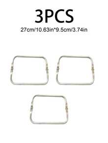 2PCS Multiple Sizes Of Square Aluminum Clips, Luggage Hardware Hinge Clip, Cloud Bag Bracket, Woven Bag Mouth Clip, Gold Bag Clip Gifts For Women - Silver - View 17