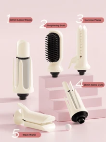 自动卷发器，卷发棒旋转，4 档可调节温度，快速自旋转造型，快速加热，28 毫米大波浪卷发，适合懒散的人，易于使用 - 美規A型插(110-127V) - 查看 4