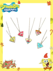 SpongeBob SquarePants Bộ 5 mặt dây chuyền hình bánh pizza xốp, quà tặng hợp kim độc đáo, dễ thương, giá trị cao, phù hợp cho các cặp đôi và bạn thân, lựa chọn tốt nhất để trang trí không khí tiệc tùng, cũng thích hợp để trang trí nhà cửa, phòng ốc, quà Giáng sinh cho bạn gái sau khi tốt nghiệp, quà tặng ngày Valentine. - Nhiều màu - Xem 5