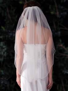 1 Stück glitzernder Brautschleier mit Strass-Kante und Metallkamm, einfach und modisch für Hochzeit, Party und Herbstkleidung für Frauen