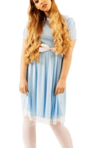 Women Halloween Blue Princess Costume Dress Alice In Wonderland Costume Dress Halloween Cosplay Party - 藍色 - 查看 4