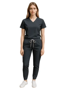 SOULMATE Lady Lotus Surgical Pajamas - Dark Grey - View 1