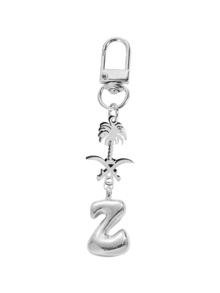 Ciondolo a forma di lettera in caratteri a bolle, ciondolo portafortuna in cristallo, portachiavi in acciaio inossidabile con pendente a forma di palma e teschio incrociato, lettere dell'alfabeto da A a Z, ciondolo per borse e zaini in lega lucida - regalo perfetto per compleanni e occasioni speciali, portachiavi, ciondolo per borse, zaini e auto, accessori per portafogli e borse da donna e ragazze.