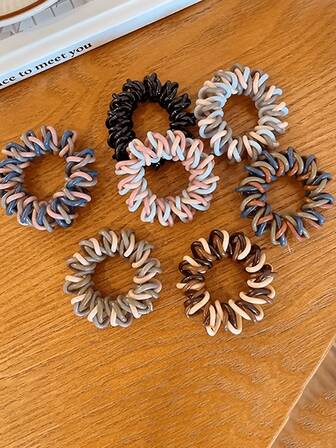 7 Pieces Of Women's Spiral Zip Ties - High Elasticity And Non-Destructive Zip Ties, 7 Different Colors, Minimalist Spiral Design For Ponytails, Tied Hair, And Daily Hairstyles, Zip Ties For Thick Hair, Minimalist Design, Gentle Hair,Fall,Hair,Hair Accessories,Accessories,Hair Accessories For Women,Travel,Hair Accessories,Accessories Women,Hair Accessory,Hair Accessories Women,Hair Tools,Hair Stuff,Stuff,Beauty Accessories,Gifts,Travel,Gifts For Women,Hair Stuff,Stocking Stuffers