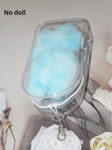 (Excluding Plush Doll) Transparent Dust-Proof Storage Bag With Keychain - High-Quality Transparent Plastic Display Box, Colorful Portable Dust-Proof Organizer Box, Compatible With Winter Rhapsody Plush Toys - Doll Collector's Gift, Doll Storage Box, Visual Content Design Keychain Accessory | Holiday Gift, Birthday Gift, Gift Packaging Keychain Pendant - Clear - View 8