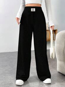 Quần nỉ thể thao màu xám dáng suông thoải mái, dễ phối đồ cho bé gái. - màu đen - Xem 8