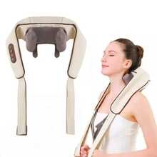 Rechargeable Neck Massager Electric Wireless Neck Shoulder Massage Machine Shiatsu Neck And Shoulder Massager With Heat - 米色 - 查看 1