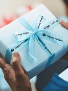 Cinta de satén personalizada, cinta personalizada, cinta de envoltura de regalo personalizada con texto y logotipo personalizados, disponible en múltiples colores y tamaños, cintas decorativas elegantes para bodas, cumpleaños, Navidad, San Valentín, graduación, fiestas - Multicolor - Ver 5