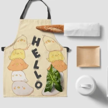 1 Piece Of Customizable Apron, Kitchen Supplies, Essential Furniture, Suitable For Father's Day, Mother's Day, Halloween, Christmas, Christmas Eve, Valentine's Day, Birthdays, Personalized Anniversaries - Upload Text Customization - Bowknot