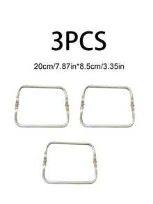 2PCS Multiple Sizes Of Square Aluminum Clips, Luggage Hardware Hinge Clip, Cloud Bag Bracket, Woven Bag Mouth Clip, Gold Bag Clip Gifts For Women - Silver - View 15