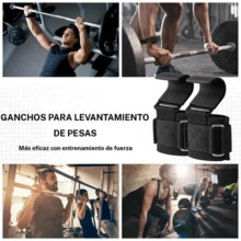 Ganchos para levantamiento de pesas, 1 par de muñequeras de 5 mm de grosor, agarraderas para levantamiento de pesas, powerlifting, estiramientos, filas, correas de levantamiento para gimnasio con ganchos para dominadas