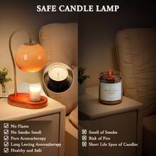 Candle Warmer Lamp With Timer, Electric Candle Lamp Warmer, Mom Birthday Gifts For Room, House Warming Gifts New Home Bedroom Decor For Couples, Wax Melt Warmer - Burnt Orange - View 4