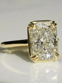 1 pezzo Anello di lusso e alla moda da donna in rame e argento con zirconia cubica incastonata geometricamente, adatto per uso quotidiano, proposta di matrimonio, fidanzamento, matrimonio, anniversario, regalo per la fidanzata