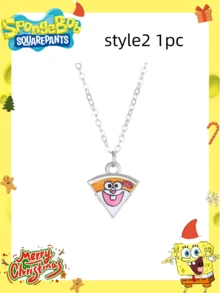 SpongeBob SquarePants Bộ 5 mặt dây chuyền hình bánh pizza xốp, quà tặng hợp kim độc đáo, dễ thương, giá trị cao, phù hợp cho các cặp đôi và bạn thân, lựa chọn tốt nhất để trang trí không khí tiệc tùng, cũng thích hợp để trang trí nhà cửa, phòng ốc, quà Giáng sinh cho bạn gái sau khi tốt nghiệp, quà tặng ngày Valentine. - Nhiều màu - Xem 7