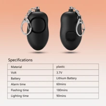 2入裝 130dB 個人警報器 SOS 恐慌按鈕 可充電 個人安全警報器 LED 燈 女性與長輩適用 鑰匙圈警報器 - 2只裝 - 查看 7