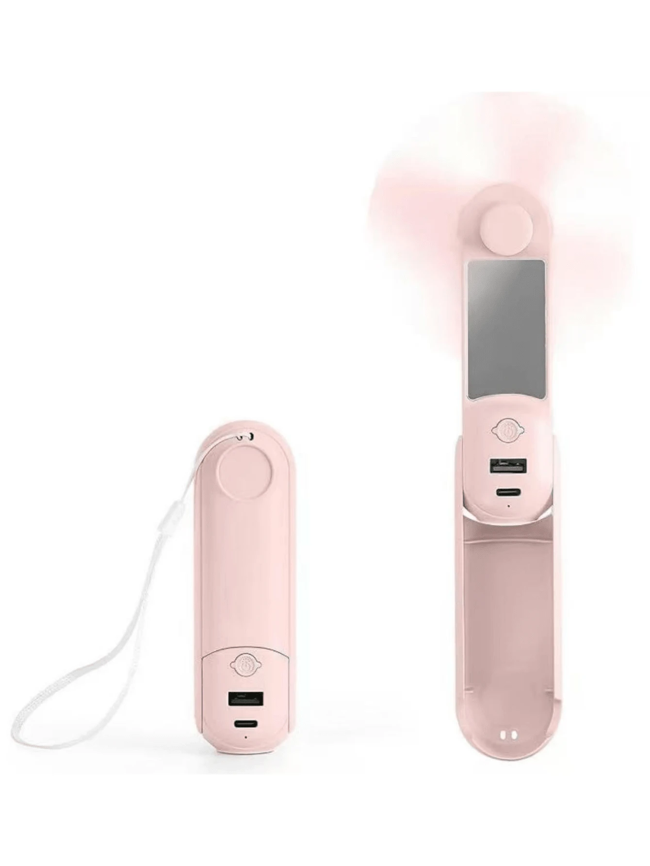 5 IN 1 Portable Handheld Fan - Multifunctional USB Rechargeable Foldable Cooling Fan With Power Bank, Flashlight & Makeup Mirror. Features 3 Adjustable Speed Levels.Perfect For Travel, Outdoor, Office & Home Use.Essential Multitool Fan For Anywhere. - Nhiều màu - Xem 1