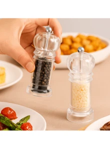 Acrylic Grinder, Salt, Pepper, And Spice Shaker Kit - Ideal For The Kitchen - Clear - View 2