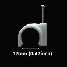带钢钉的电缆夹，3mm 4mm 5mm 6mm 7mm 8mm 9mm 10mm 12mm 14mm 16mm，带钢钉的电线墙夹，以太网电缆夹，电缆夹同轴电缆夹，RG6 RG59 CAT6 RJ45 电缆线夹，白色，电缆管理整理器夹，电缆夹同轴电缆固定夹 - 白色 - 查看 7