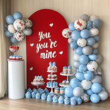 5ft, 6ft, 6,6ft, 7,2ft roter Bogen Hintergrund, 2-seitiger Spandex Stretch Stoff Bogen Hintergrund geeignet für Hochzeitsbogen, Geburtstagsparty, Hochzeitsbogen Dekoration (Bogenrahmen nicht enthalten, nur Stoffhintergrund) - Rot - Übersicht 7