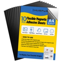 A4 Größe 5 oder 10 Blatt flexible selbstklebende Magnetfolien, 16 Mil 21 x 29,7 cm selbstklebende magnetische Papiere, geeignet für DIY Foto/Planer Magnetfolien, Kühlschrankmagnet