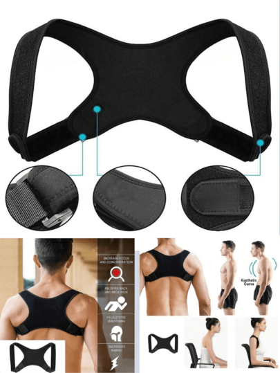 1pc Ergonomic Posture Support Belt - Breathable, Adjustable Back Brace For Men & Women, Polyester Fabric, Hand Washable, Ideal For Sports And Daily Comfort, Sports Support Gear | Adjustable Strap Design | Comfortable Fit, Posture Corrector Postpartum Adjustable Posture Corrector For Men And Women - Comfortable Back Support Brace To Improve Spinal Alignment, Support Brace|Postpartum Support