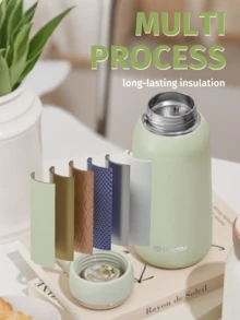 时尚便携不锈钢保温水瓶，用途广泛，适合户外、学校、男女使用。 - 彩色 - 查看 3