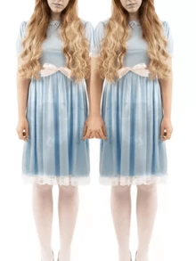 Women Halloween Blue Princess Costume Dress Alice In Wonderland Costume Dress Halloween Cosplay Party - 藍色 - 查看 8