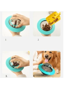 Trwałe, odporne na gryzienie zabawki dla psów, piłka do karmienia Puzzle, zabawki dla zwierząt na zewnątrz, miska dozująca karmę - Żółty - Zobacz 4