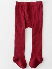 1 Pair Cotton Baby Tights, Infant Leggings - Red - View 6