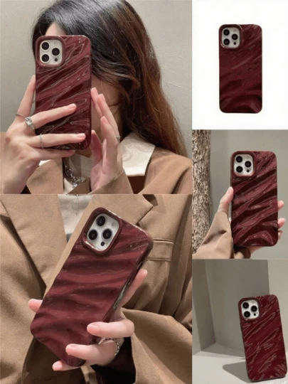 Y2K 3D 波浪丝绸纹理极简纯色亮面电镀皱纹防摔手机壳，兼容 15/15 Pro Max/15 Pro/15 Plus/11/12/13/14/16 Pro Max/XS/XR/11 Pro/11 Pro Max/12 Pro/12 Pro Max/13 Pro/13 Pro Max/7 Plus/14 Pro/14 Pro Max/14 Plus/16 Pro/16 Plus/7 Plus/8 Plus/8/SE2