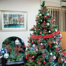 10 piezas de Pinchos con Remolinos Brillantes para Decoración Estacional, Palitos Ornamentales de Plástico con Brillo de Estilo Glamoroso para Árbol de Navidad, Decoración de Fiesta Festiva y Acentos de Habitación, Versátil para Acción de Gracias, Año Nuevo, San Valentín